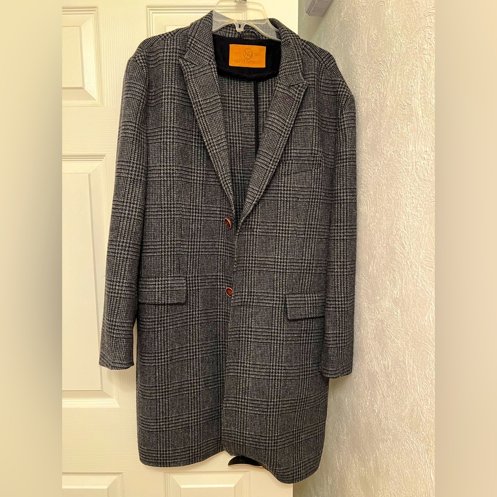 Men’s checkered Pea Coat